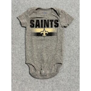 New Orleans Saints Shirt Bodysuit Boys 0-3 Months Gray NFL Football Brees 9